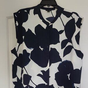 Ann Taylor Floral Blend Sleeveless Blouse, XL